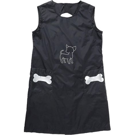 Vêtements de Toiletteur pour Animaux Noir L en Nylon Imperméable (1/5)