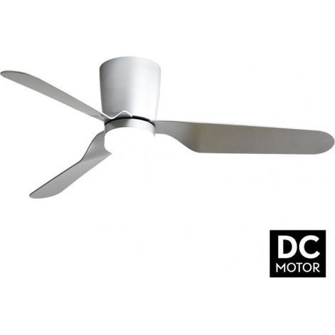DC-Deckenventilator 18 W Kochi Nickel mit 3 silbernen Flügeln
