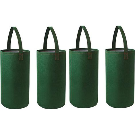 Sollbry 4pcs Planteur de Tomates à L'envers, Sac de Culture Suspendu en Feutre, Sacs de Culture de Plantes de Fleurs Végétales Multifonctions (Vert) (1/5)