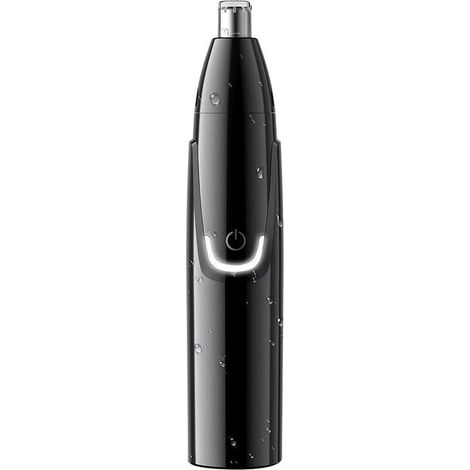 Tondeuse électrique pour poils de nez en acier inoxydable, noire, multifonction, rechargeable, charge rapide TYPE-C