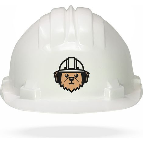 TAMS® Kinderhelm - Drehverschluss Weiß Hund