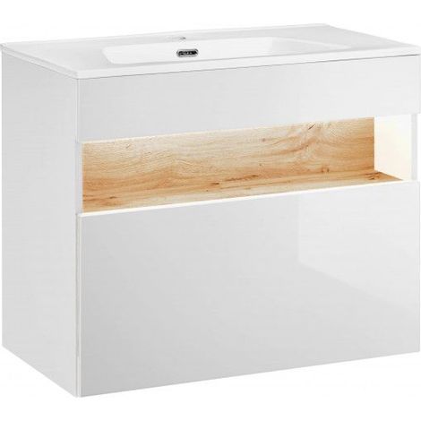 Ensemble sous-vasque + vasque - Blanc - 80 cm - Caraïbe - Livraison gratuite