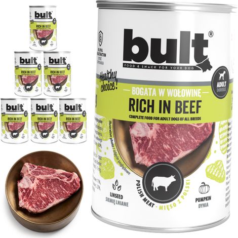 Cibo umido per cani BULT al gusto manzo, lattina da 6x400 g (1/5)