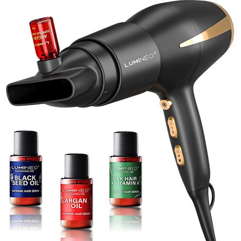 5-in-1 sèche-cheveux professionnel avec ionisation et diffuseur de sérum capillaire, 2400 W + fer à boucler +sèche-cheveux avec bouton de refroidissement, 3 pcs. Set de sérum capillaire incl. (1/5)