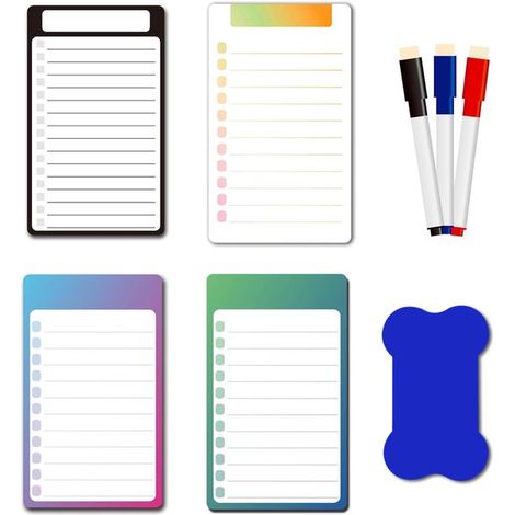 Magnetische Pinnwände 4-teilig Weiche selbstklebende Whiteboard-Folie Kühlschrankmagnete 3 Whiteboard-Stifte 1 Schwamm für Zuhause Büro und (1/5)