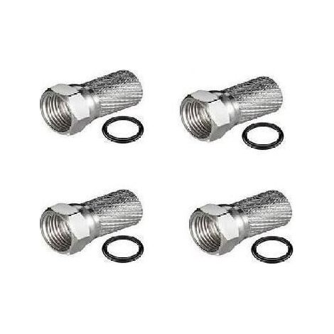 4 x FICHE F 7MM AVEC JOINT TORIQUE CONNECTEUR SATELLITE HD ME