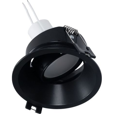 KIT Collerette spot encastrable Ø93mm (noir) + Ampoule GU10 5,4W - Blanc Froid
