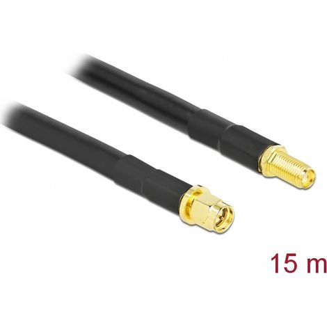 Delock Cable de antena de macho SMA a hembra SMA LMR/CFD300 15 m low loss