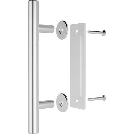 Poignée de porte coulissante en acier inoxydable, poignée de tirage et ensemble encastré, deux- (1/4)