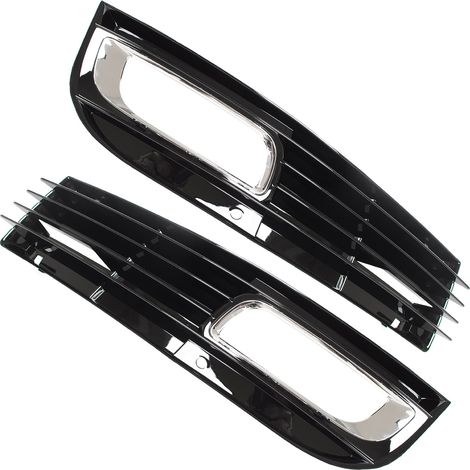 Audi A8 D3 FL 08-10 MIT HALOGENSCHEINWERFERN Kühlergrill Stoßstange SCHWARZ + CHROM links + rechts 2-teiliges Set (1/2)