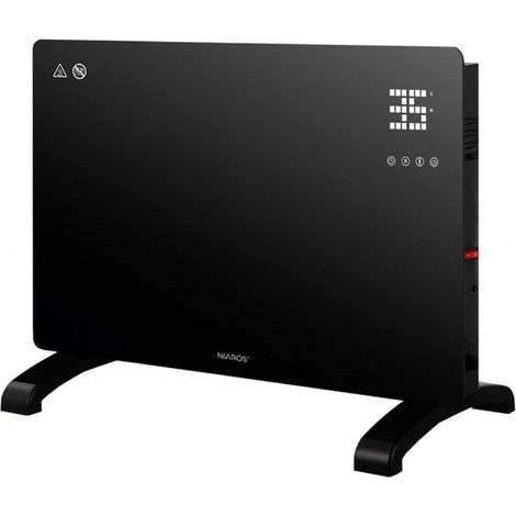 Radiador Convector de Cristal Inteligente Zanthus 1500W Negro con Pantalla LED (1/5)