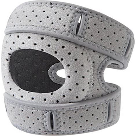 Ginocchiera sinistra con doppie cinghie per il tendine rotuleo, in nylon regolabile, per menisco/legamento crociato anteriore/legamento collaterale mediale/artrite