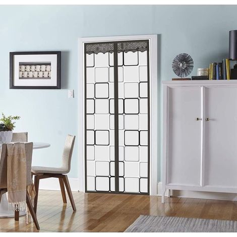 Rideau de porte isolant magnétique thermique 90 x 210 cm Protection de porte isolante pour portes d'hiver Protection contre le froid et la chaleur Fermeture automatique pour climatiseur, cuisi (1/5)