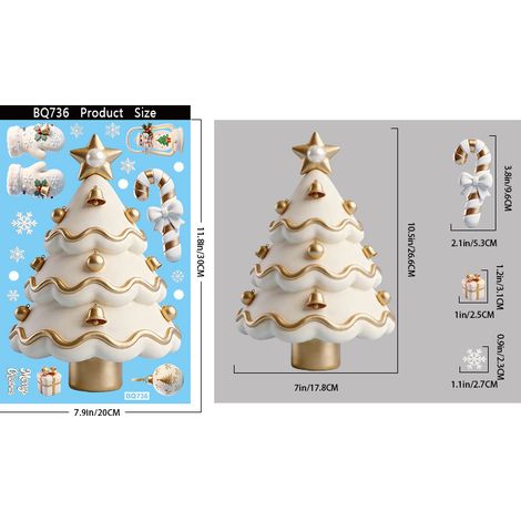 Autocollants de Noël populaires en platine pour fenêtres, autocollants en verre Père Noël, sapin de Noël, bonhomme de neige, autocollants statiques de maison de Noël