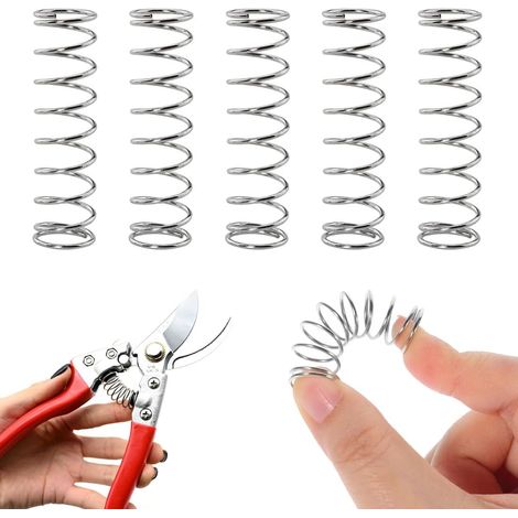 5 Pièces Ressorts De Sécateurs, Ressort De Sécateur, Remplacement du Ressort De Sécateur, Longueur 50 mm, Remplacement Ressort de Compression, Améliore la Durabilité et la Précision des Coupes
