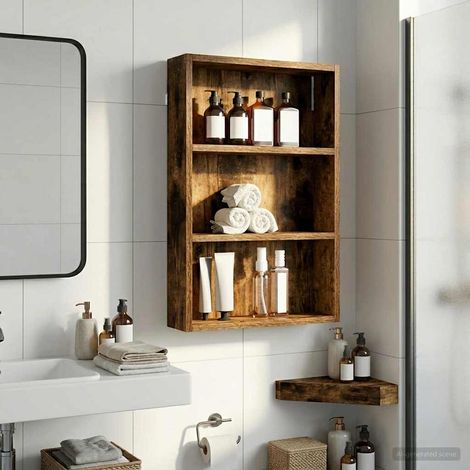 vidaXL Armoire murale de salle de bain Chêne Fumé 40 x 10 x 60,5 cm