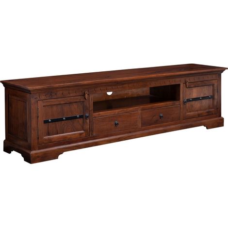 mobile TV in legno di Acacia 200x45x55 nougat laccato OXFORD 326