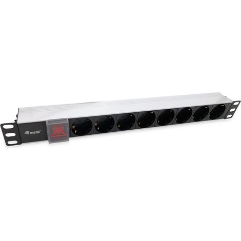 Equip PDU 8 salidas negro y plata aluminio rack 1U (1/2)