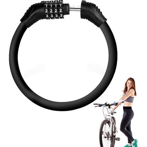 Candado de cadena para bicicleta, candado de cadena para bicicleta, candado de cadena para bicicleta con combinación, candado de cadena para bicicleta con números y contraseña para bicicletas y motoci (1/5)