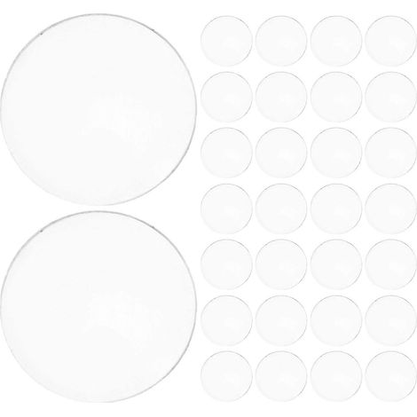 Lot de 50 disques de protection en verre pour spots MR16 GU10, lentilles plates et transparentes de rechange, couvercle rond de 4,3 cm (1,7 pouce) résistant à la chaleur pour spots encastrés. (1/5)