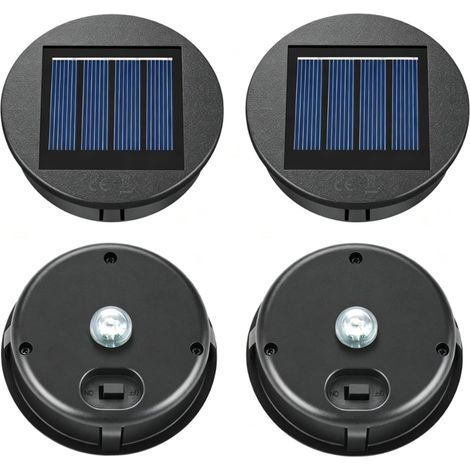 Lot de 4 Lampes Solaires 8cm, Batterie 600mAh, Étanche IP55, Pour Lanterne Jardin Terrasse (1/5)