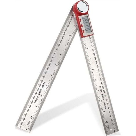 Digital Angle Ruler, 0-360° Digital Inclinometer Stainless Steel Protractor Angle Ruler with LCD Display for Woodworking, Construction, and Repair (1/4)
