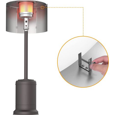 Accessoires de chauffage au gaz extérieur pour chauffage de terrasse (pare-brise tout en aluminium facile à installer) (1/5)