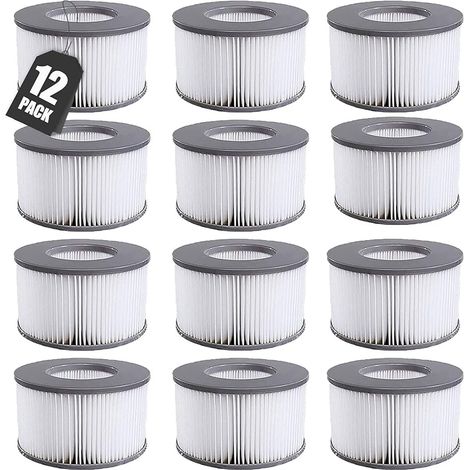Cartouches de Filtre pour MSpa filtres,12 pcs Filtre compatibles avec Les modèles pour Whirlpool MSpa à partir de 2020, Cartouche de Filtre à Eau pour piscines gonflables, Bains à remous et spas (1/5)
