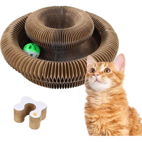 KittySpin Spin Royaume Felin, Griffoir Interactif pour Chats, Ouet Interactif pour Durable Design Réversible, Adapté À Toutes Les Tailles (1/5)