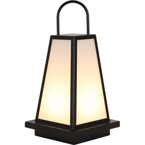 Lanterne solaire de jardin sur pied 50 cm, lampe extérieure LED à double alimentation solaire et électrique, 3 températures de couleur réglables, IP65, acier inoxydable et acrylique, pour pelouse, ter (1/5)
