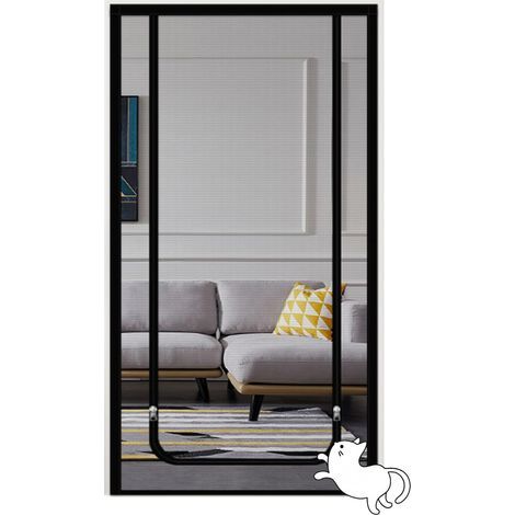 Cat-proof curtain, self-installable, no drilling required, black, dimensions 100 x 200 cm (1/5)