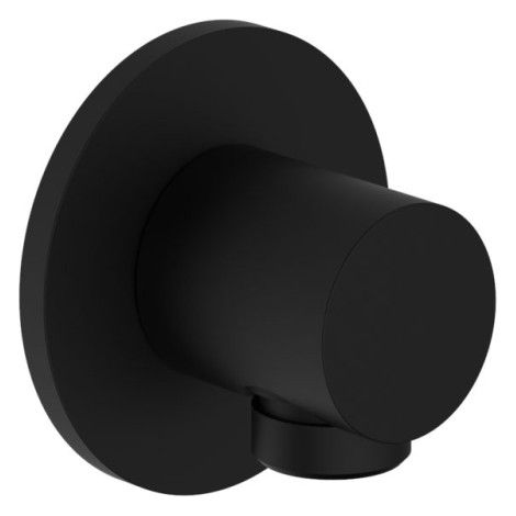TEOREMA RUBINETTERIA Serie Shower Program Gomito Presa Acqua A Muro Tonda Matt Black