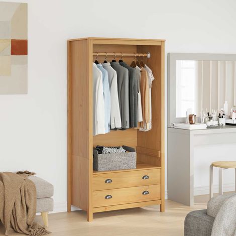 vidaXL  Wardrobe  HILL Honey Brown 84 x 50 x 170 cm Solid Pine Wood
