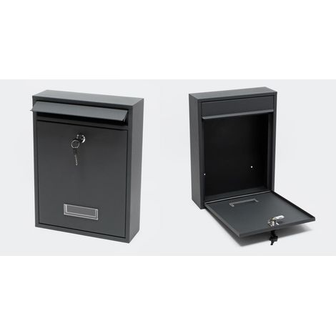 Boite aux lettres V2 Anthracite avec support mural