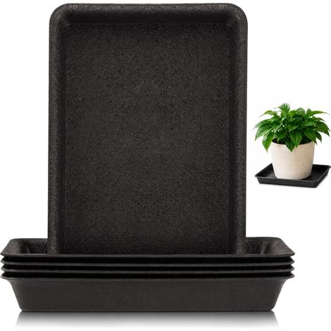 Lot de 5 soucoupes rectangulaires pour pot de fleurs - 30 cm (1/5)