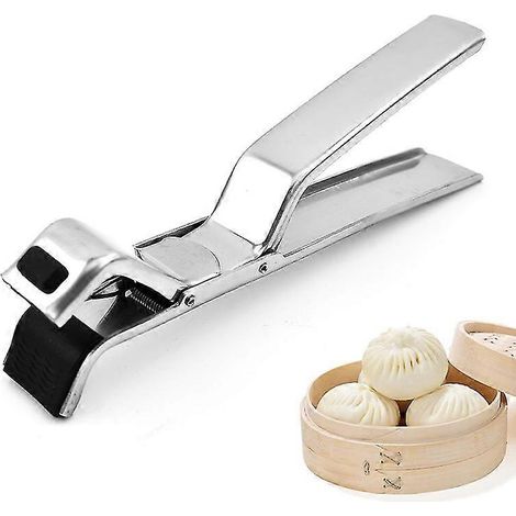 Pinza per pizza/piatti in acciaio inox con manico resistente al calore, 1 pezzo (1/2)
