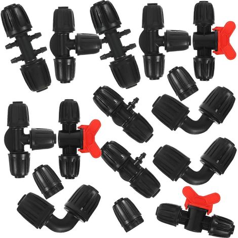 Raccords de tuyau PE pour irrigation goutte à goutte, 20 pièces, pour jardin. (1/5)