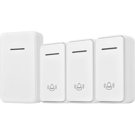 Sonnette sans fil étanche à piles pour la maison, trois en un (1/5)
