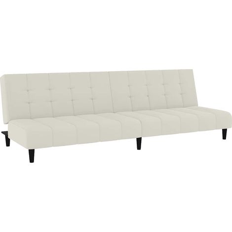 Canapé Sofa-lit à 2 places crème velours (1/5)