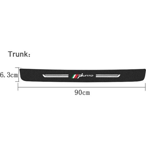 (1 pièce pour coffre) Bandes anti-rayures pour voiture, compatibles avec l'emblème FIAT PUNTO, autocollants de protection de seuil de porte en fibre de carbone, film de protection pour pare-chocs (1/4)