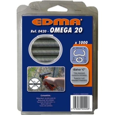 Agrafe omega 20 galva a boitede 1000 - 0420