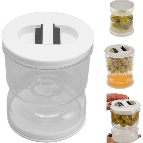 Ej.Life Gurkenglas, K¨¹chengurken-Sanduhrglas Luftdichter Kimchi-Nass-Trocken-Spender Trocken-Nass-Trennung Gurkenkrug f¨¹r die Herstellung von Kimchi zu Hause (1/5)