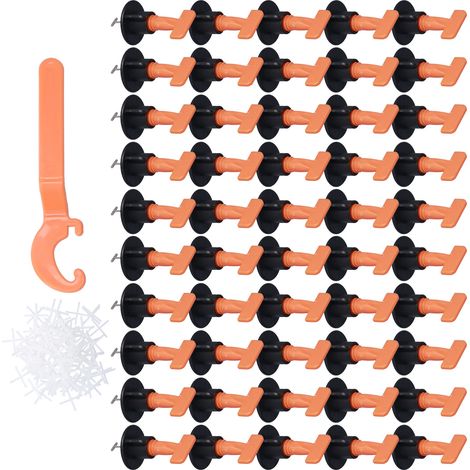 151 cales de nivellement pour carrelage de sol, système de nivellement réutilisable pour carrelage mural avec clé (1/5)