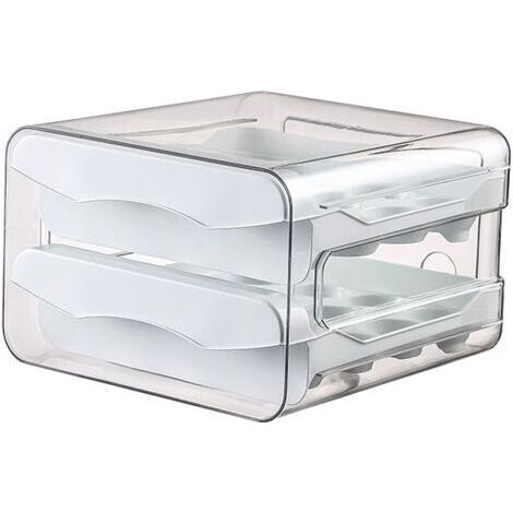 Plateau à œufs Pour Réfrigérateur, 2 Couches Porte-œufs Pour Réfrigérateur, Tiroir à œufs Pour Réfrigérateur, Boîte de Rangement Pour œufs Frais Pour Réfrigérateur (1 Pièce)