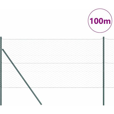 Fixation au sol hexagonale 100 x 1,4 m Acier recouvert de PVC (1/5)