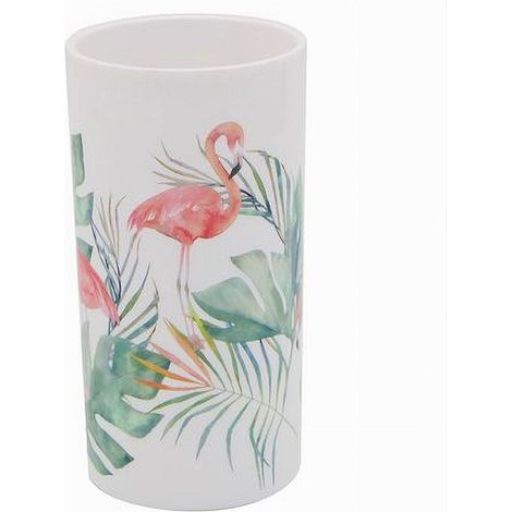 Cleafe - Bicchiere Porta Spazzolino Con Fenicotteri In Plastica Accessorio Bagno 69964 - (1/2)