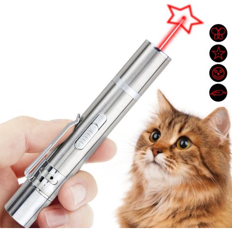 Pointeur LED Interactif - 5 Motifs - 3 Fonctions Red Light UV Torche - Rechargeable USB - Pour Chats Chiens - 1 Pièce (1/5)