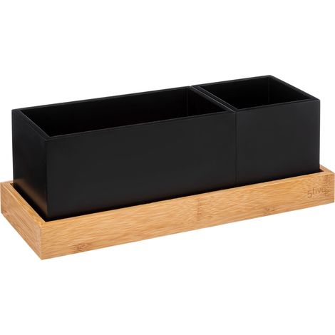 Herausnehmbarer organizer aus bambus bava schwarz - 5five (1/5)