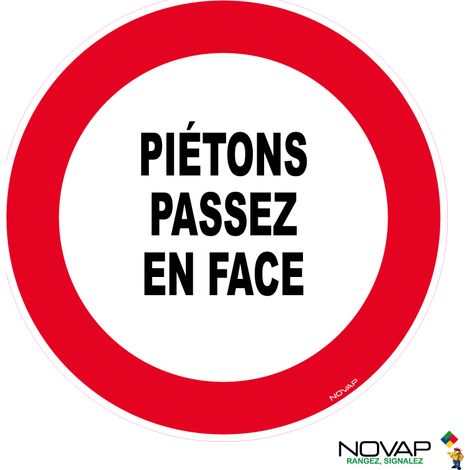 Panneau Piétons passez en face - Rigide Ø 180mm - 4042657