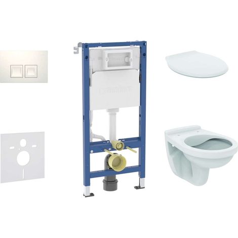 Geberit Duofix - Set Vorwandelement, Alpha-WC mit Sitz und Delta35-Betätigungsplatte, Alpinweiß SANI11CD3143